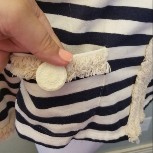 Hazel crop striped 3/4 sleeve cardigan size Medium (M31) - Picture 4 of 8